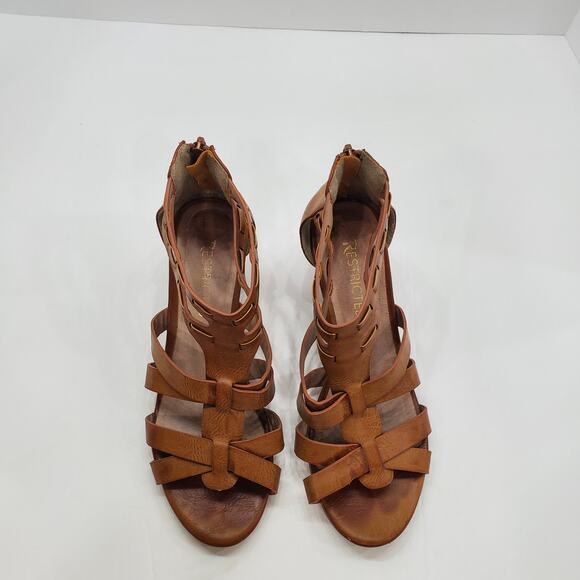 Restricted Womens Size 6.5 Leather Strappy 2" Wedge Heel Sandals Open Toe Casual - Picture 4 of 15